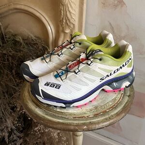 Salomon Trail Running Shoe — White, Lime & Pink Accents